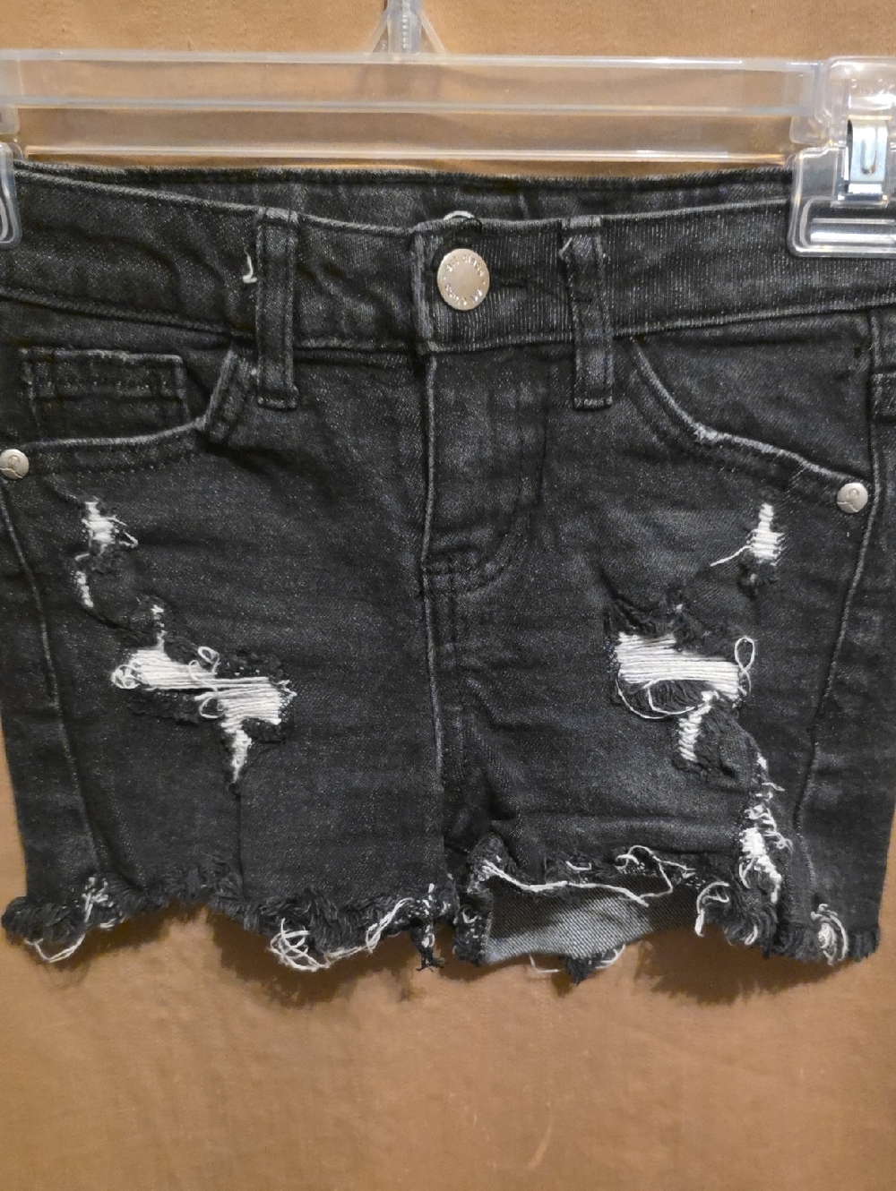 🔥 Girls' Black Destroyed Shorts 6/6X